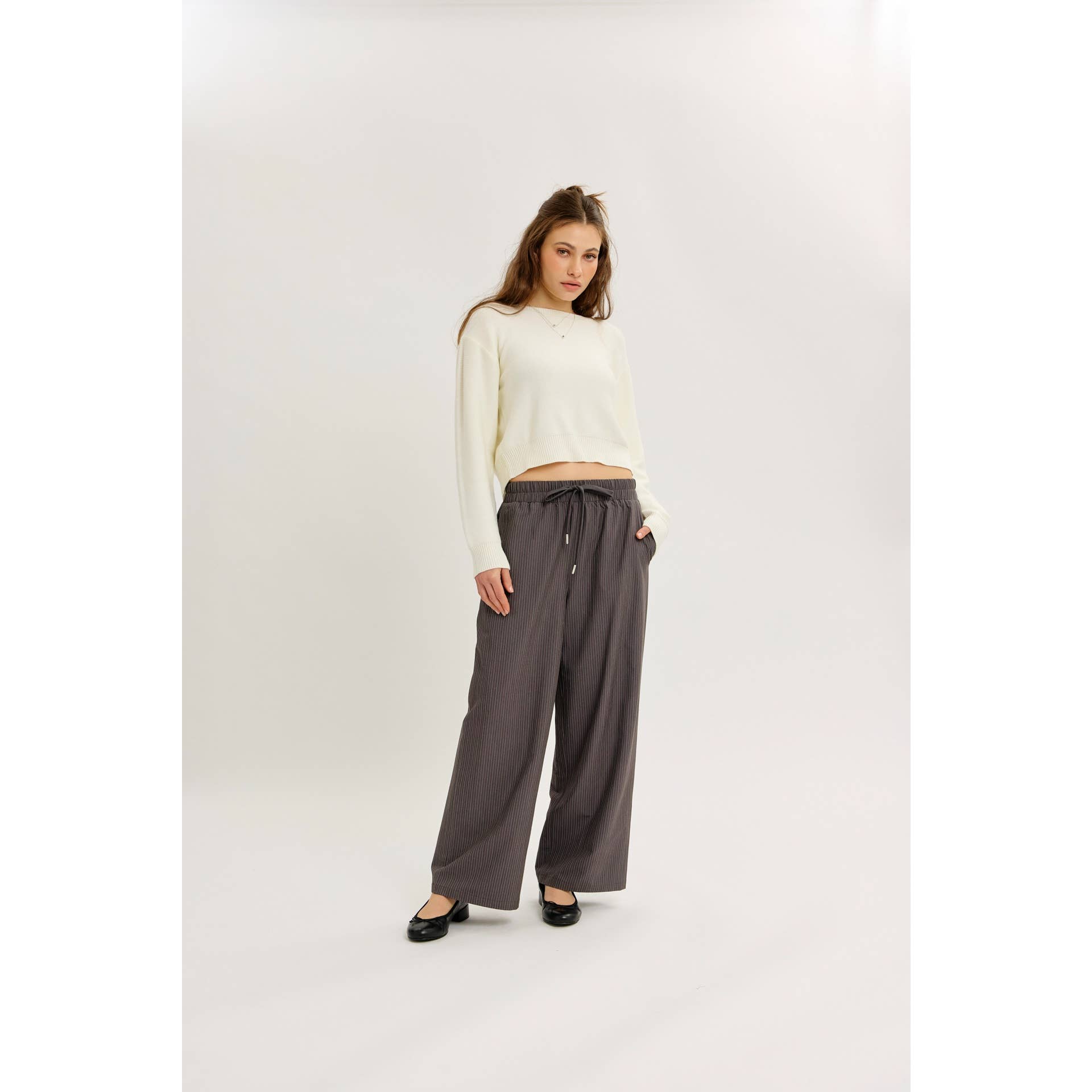 idem ditto – Pulôver - Mulher por atacado – TOP DE MALHA COM LAÇO NAS COSTAS E DECOTE REDONDO EM CONTRASTE18