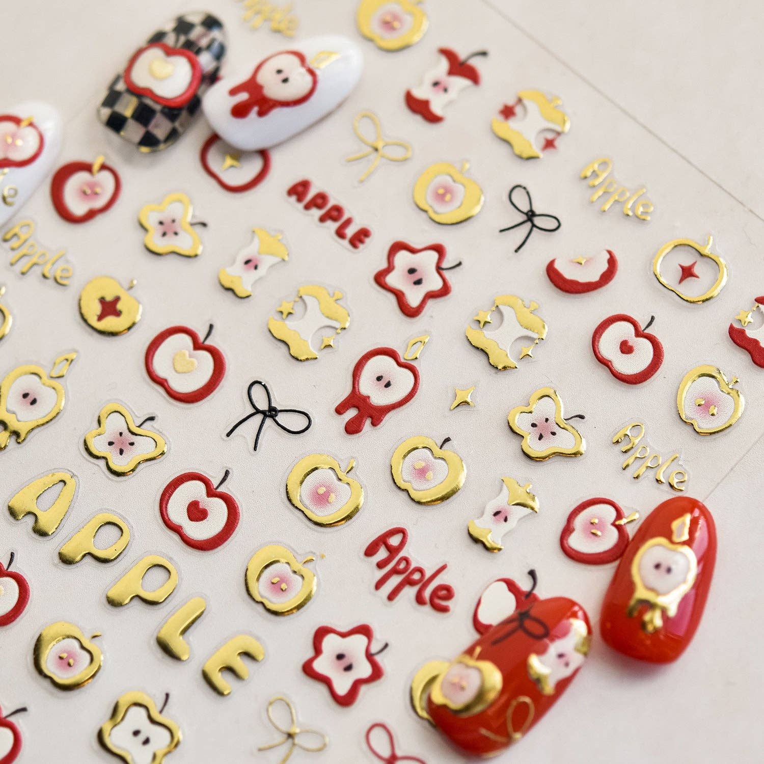 Hello Claws Limited – wholesale Nail art/decal – Hello Claws | Red Apple 3D Nail Deco Sticker2