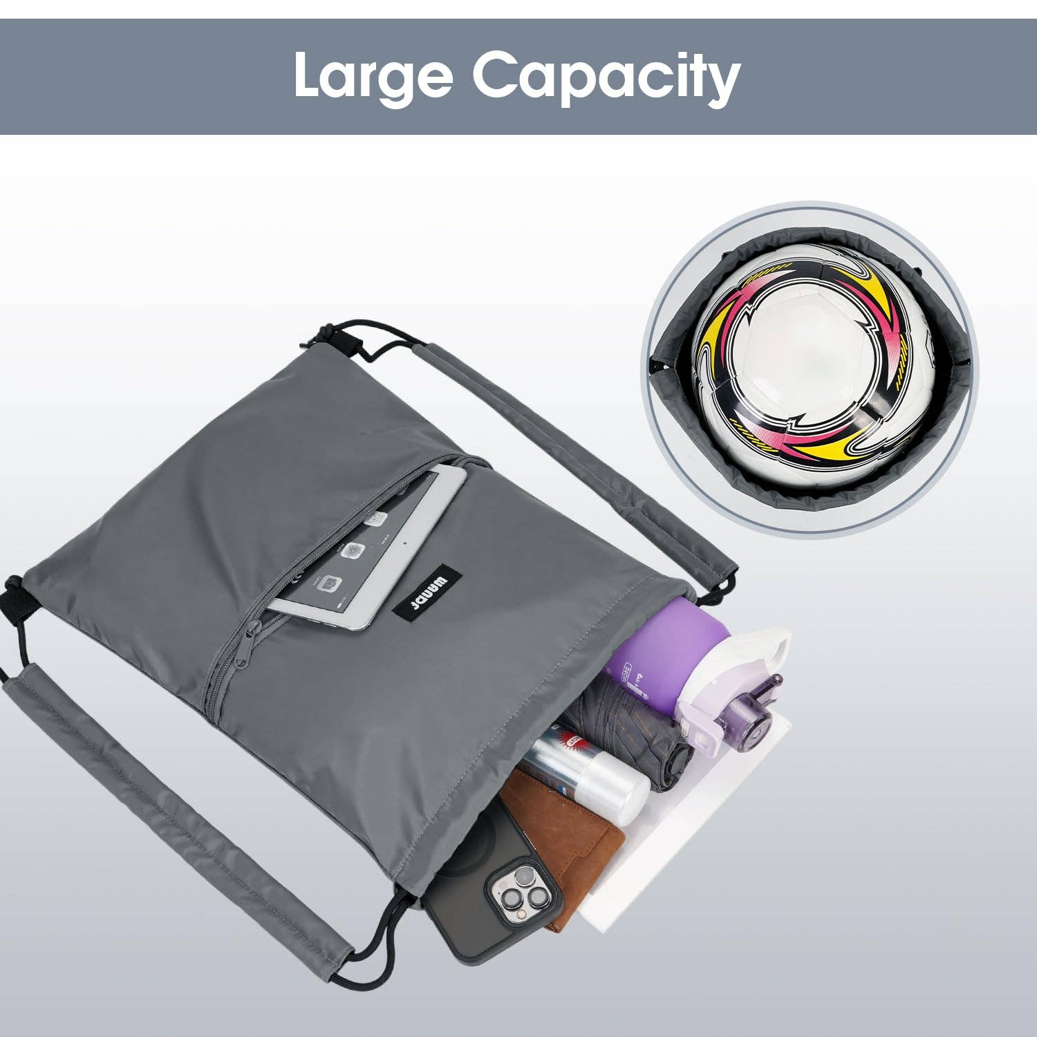 wandf - Wholesale Tas met trekkoord - Uniseks - Sportieve rugzak met trekkoord en dubbele schouderpads58