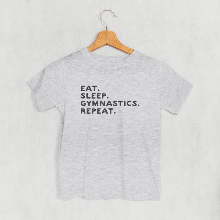 Ivy + Cloth - Wholesale Screen Printed T-Shirt - Kids - Eat Sleep Gymnastics Repeat (Kids)