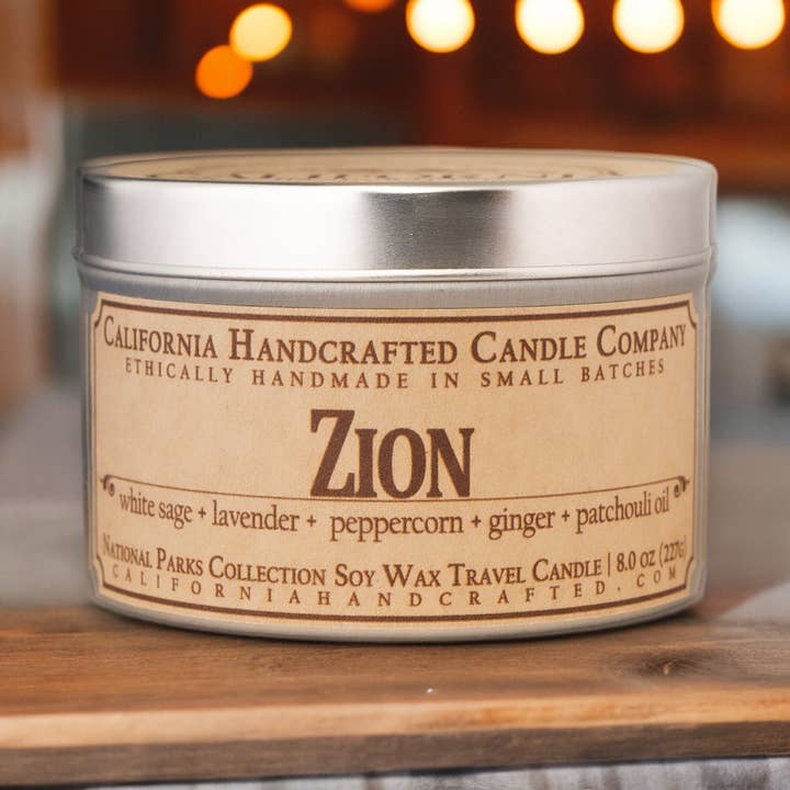 Vela de Viaje de Coco y Albaricoque del Parque Nacional Zion para venta al por mayor de California Handcrafted