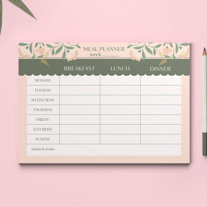 A4 Meal Planner Luksus Pad, Ugentlig Meal Planner Pad for engroshandel hos Gabriela Dachin