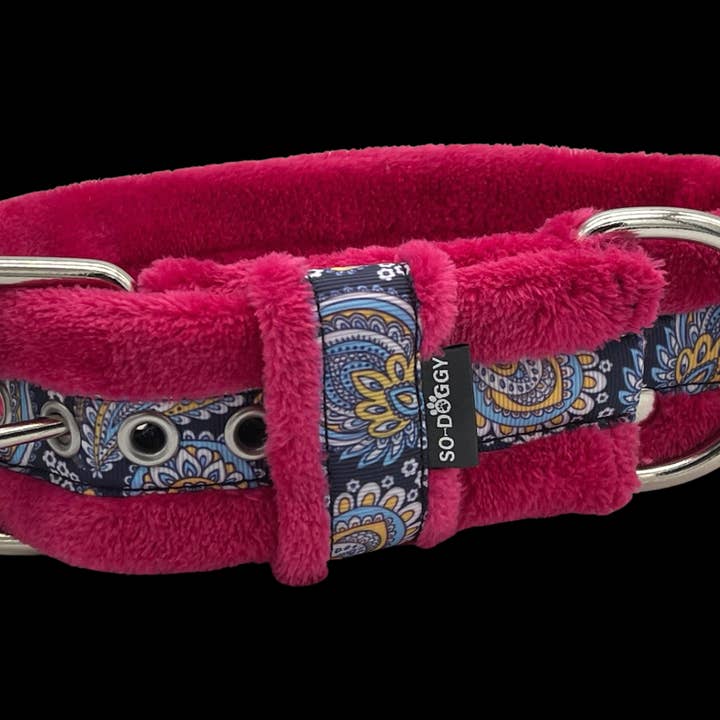 HUNDEHALSBAND AUS FLEECE | GELB | FUCHSIA für den Großhandel von So-Doggy