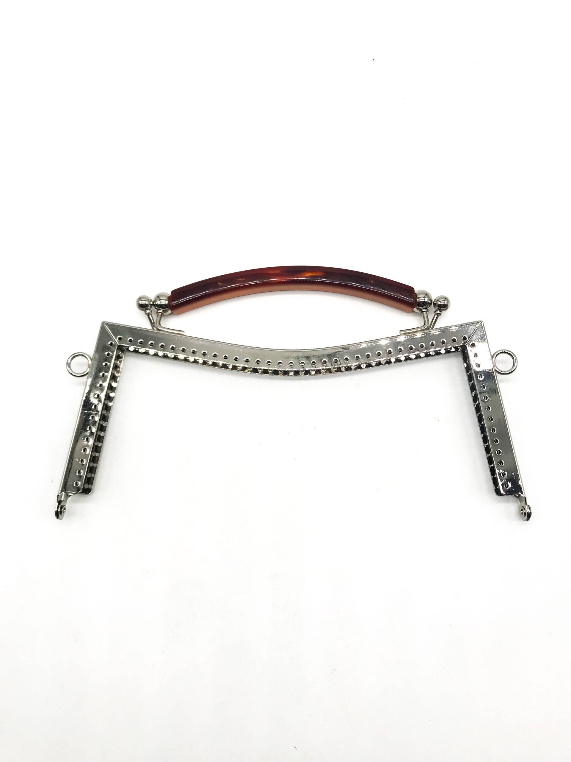 Gifa Accessori - Vente Fermoir - Clic clac avec manche en os cm 21 x 9 Nickel2