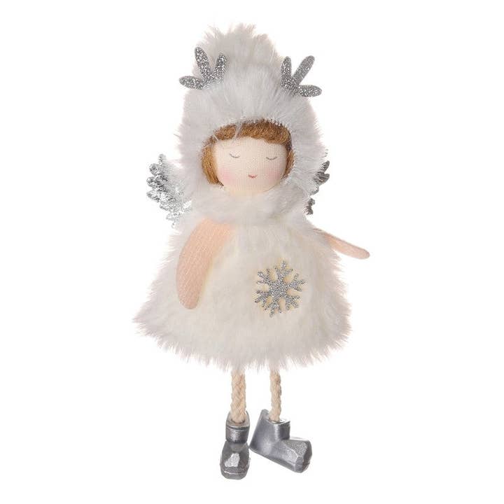 Ekartini - Wholesale Ornament - Angel Plush Ornament With Antlers And Pointed Hat
