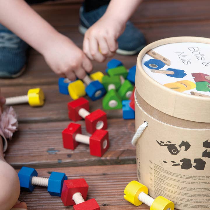 TOYS SERVICE, SL. -ANDREU TOYS- - Wholesale Wood Toy - Kids - Bolts & Nuts - 56 Pieces
