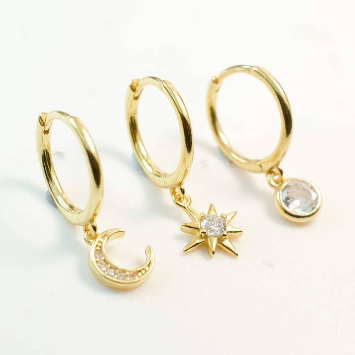 Minimalist 925 Sterling Silver Hoop Earrings Set for wholesale by Diat