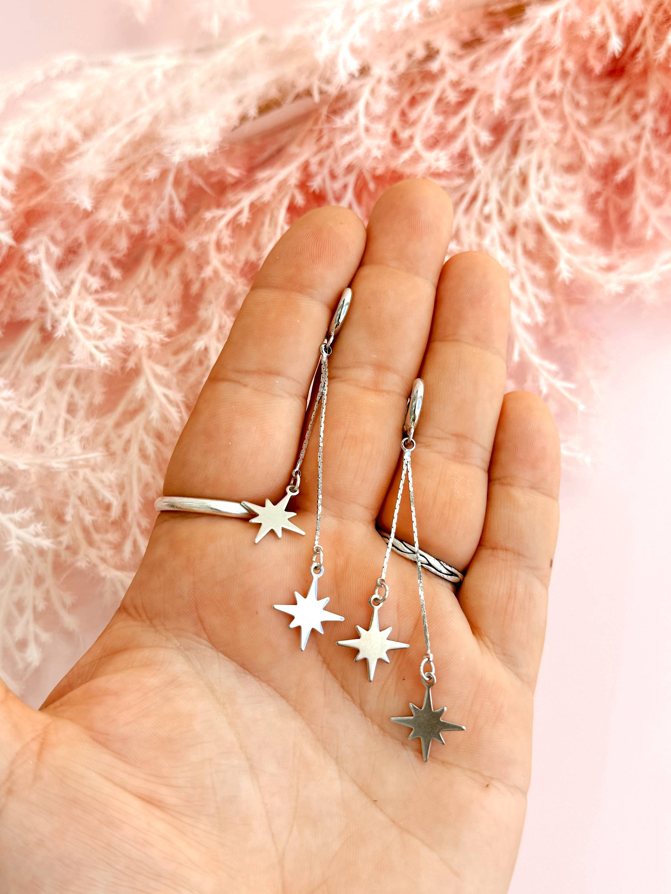 Golden Hour Designs - Wholesale Dangle Earrings - Staggered Star Drops - Hypoallergenic, Celestial, Trendy2