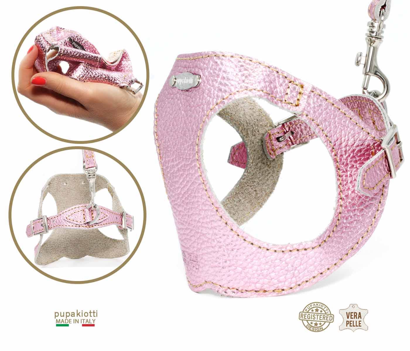Pupakiotti Pets, Brand in Italy Srl. - Wholesale Hondenriem - Hond - GLAM. 3-delige set tuig en riem met leren zakjeshouder voor honden9
