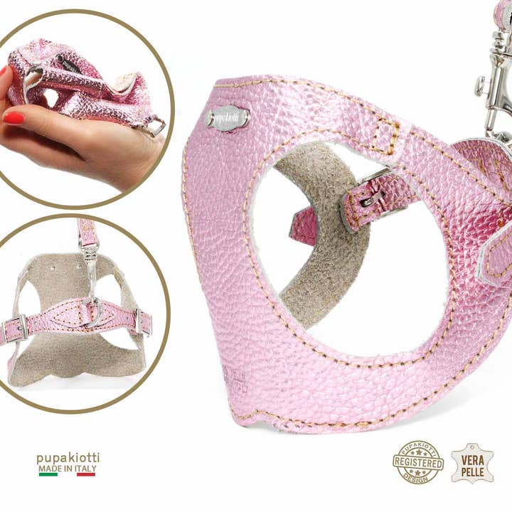 Pupakiotti Pets, Brand in Italy Srl. - Wholesale Hondenriem - Hond - GLAM. 3-delige set tuig en riem met leren zakjeshouder voor honden9