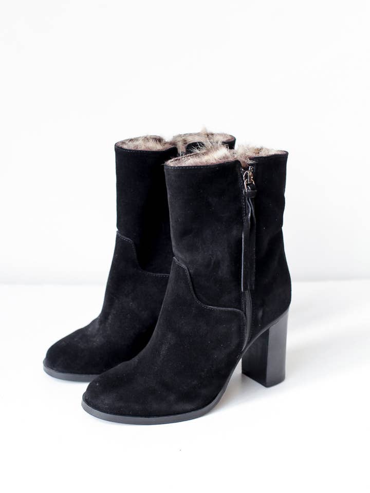 Bottines en cuir velours Jeanne pour la vente par s-120