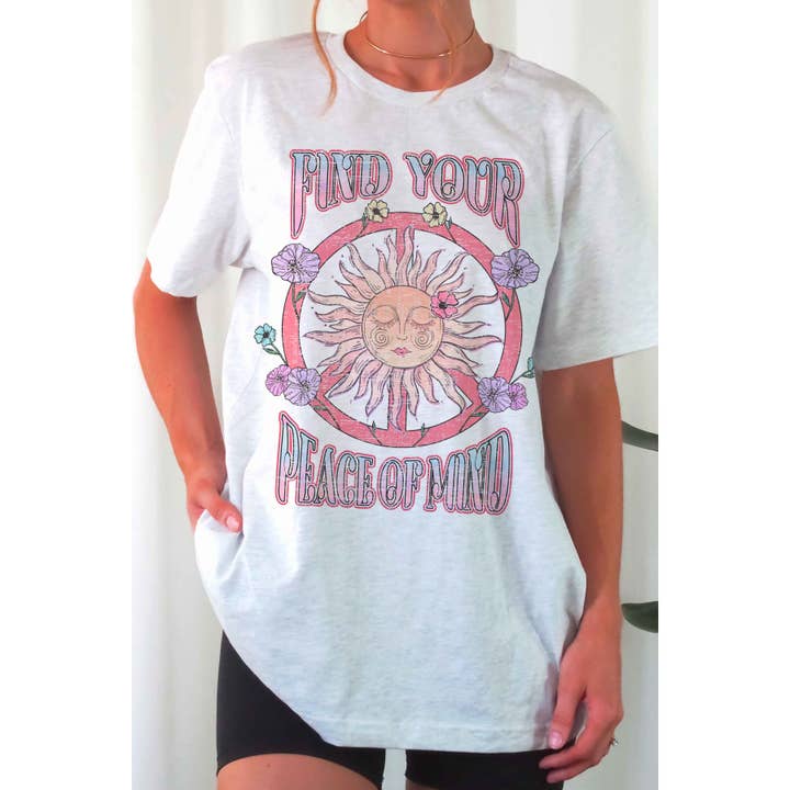 A. BLUSH CO - Wholesale T-Shirt (Graphic) - Women's - FIND YOUR PEACE OF MIND Graphic Tee3