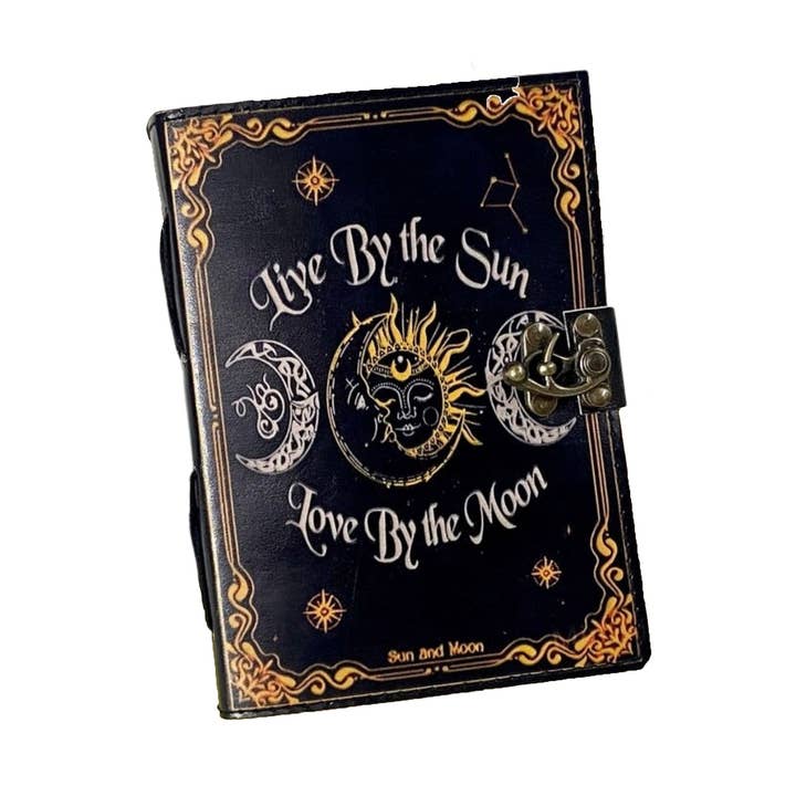 Sun Moon Celtic Leather Journal Vintage Grimoire Journal for wholesale by Billion Brothers