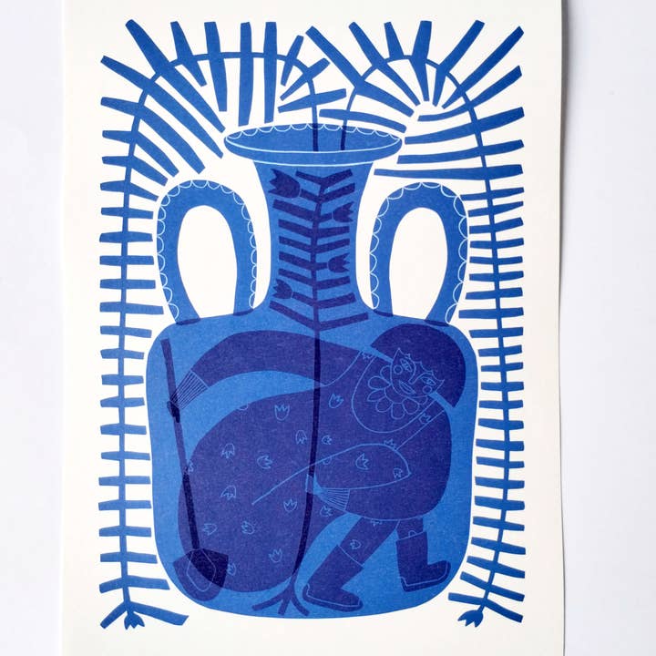 Cobalt Vase | A4 Art Print for wholesale by Lucky Alice