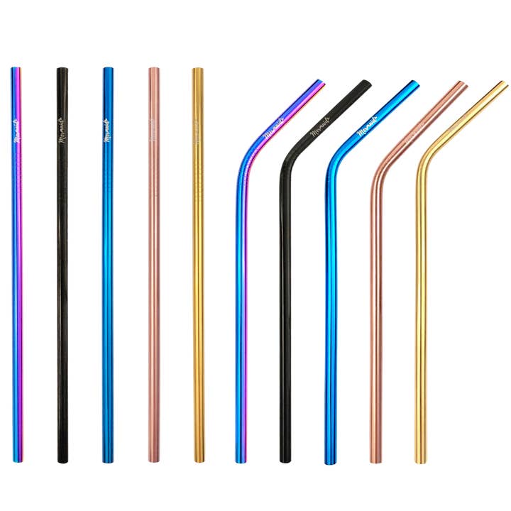 Mermaid Straw - Wholesale Drinking Straw - 8mm Stainless Steel Tumbler Straws | 10.5in & 12.5in