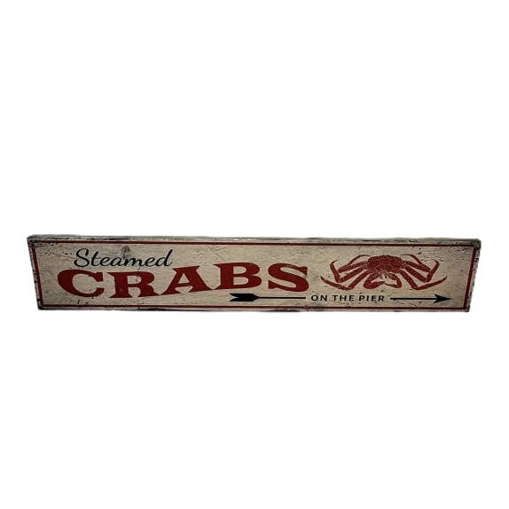 "Steamed Crabs" Wooden Wall Sign for wholesale by McGowan & Rutherford Ltd