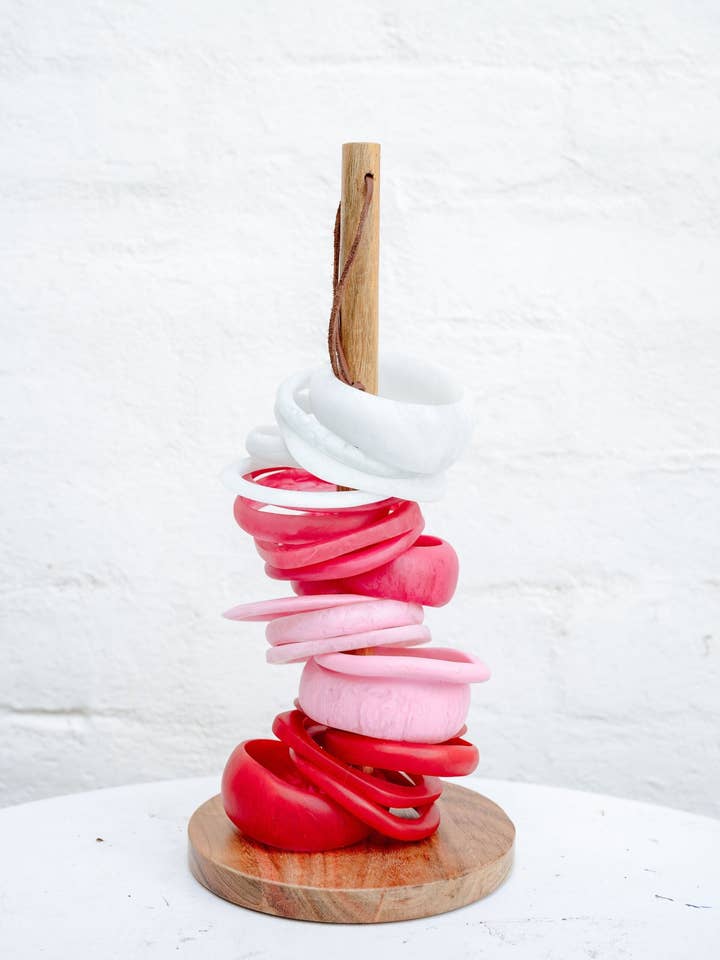 Geo Resin Stacking Bangle for wholesale by Greenwood Designs