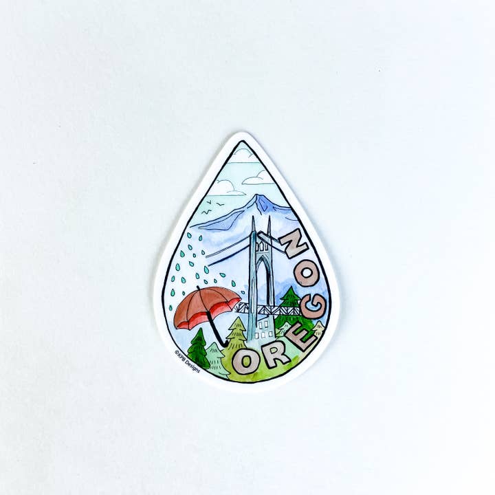 Sticker Girl - Wholesale Sticker - Oregon Raindrop Vinyl Sticker2