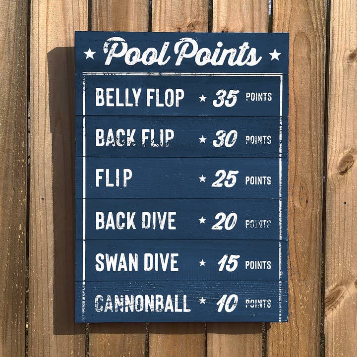 Exterior Pool sign, printed on weatherproof Cedar, 2 colors for wholesale by Go Jump in the Lake®