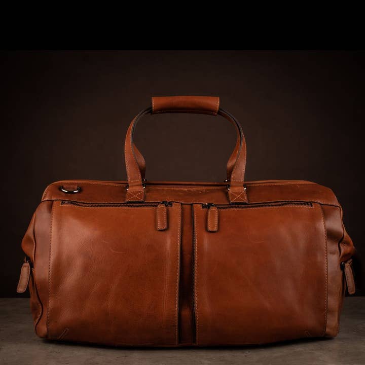 TIME TO MARKET SWEDEN AB – wholesale Duffelväskor – Unisex – Portofino, Weekendbag i skinn, cognac