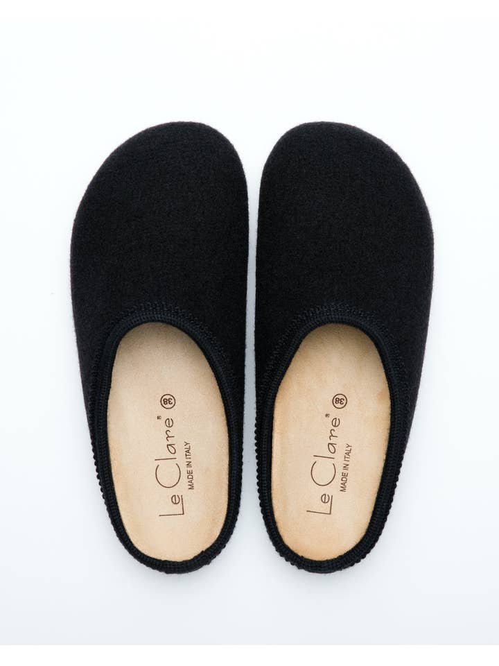 Le Clare – Großhandel Clogs – Herren – Nebraska Wollclogs für Herren Schwarz2