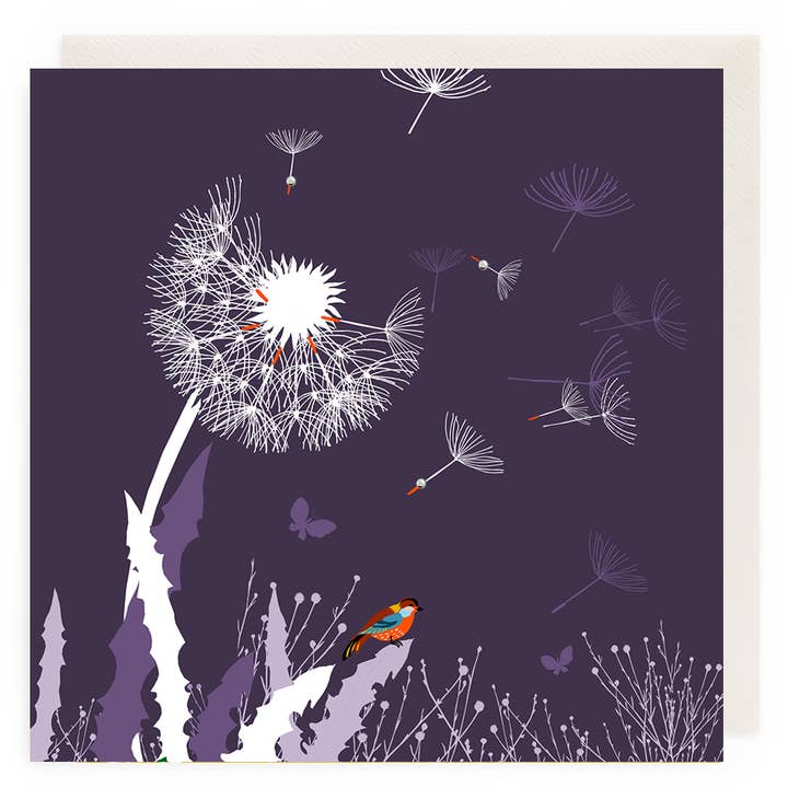 Carte ouverte pissenlits pour la vente par Clear Creations