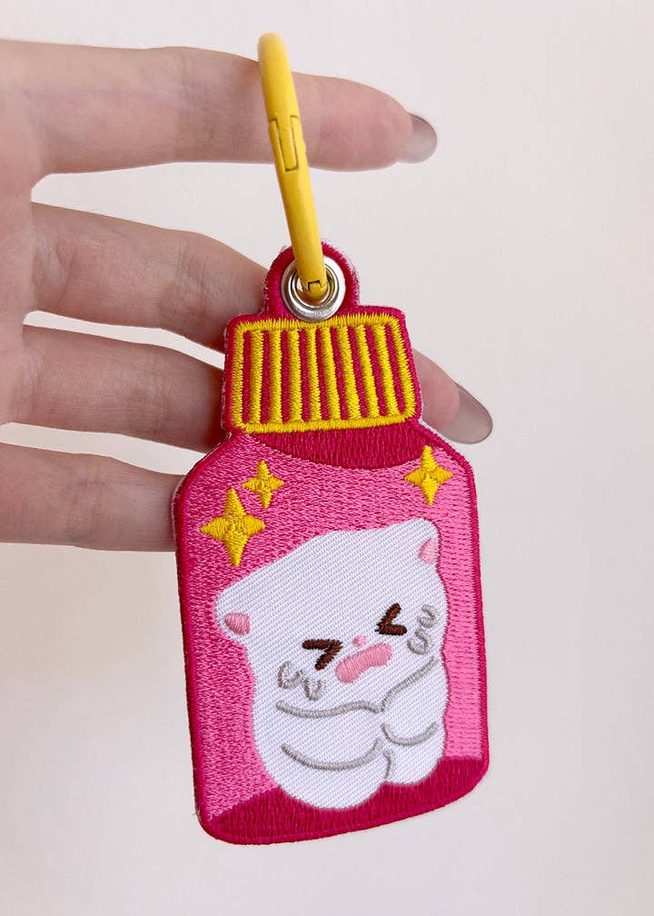 Maobabie - Wholesale Keychain - Unisex - Tummy Hurts Medicine Embroidered Keychain2