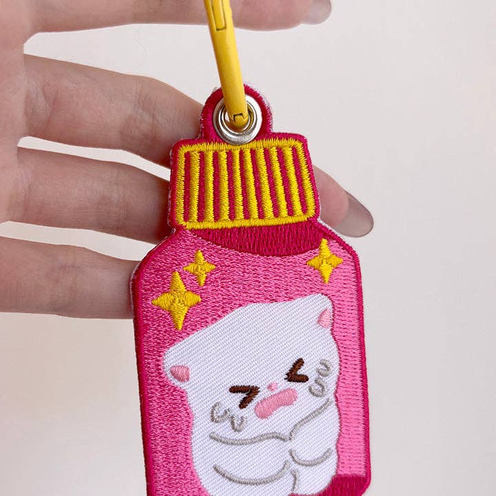 Maobabie - Wholesale Keychain - Unisex - Tummy Hurts Medicine Embroidered Keychain2
