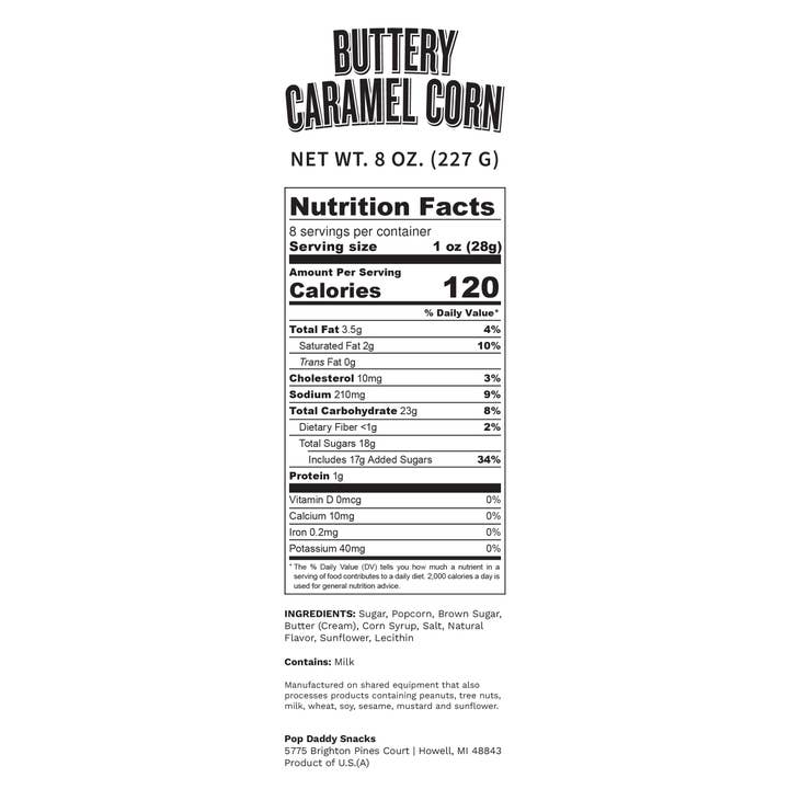 Pop Daddy Snacks - Wholesale Popcorn - Pop Daddy - Premium Buttery Caramel Corn Family Reserve 8oz.2