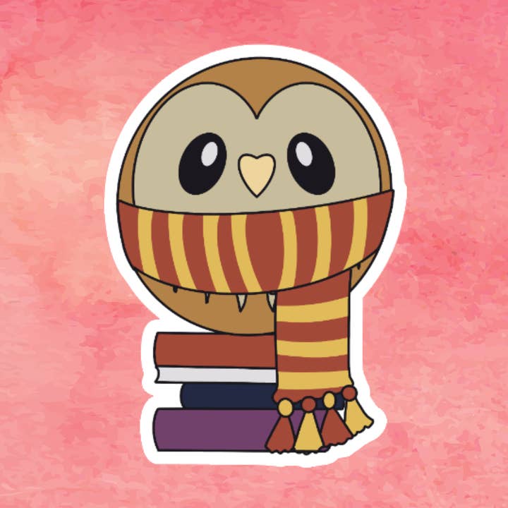 Gryffindor Uggla klistermärke för wholesale av Blonde owl designs