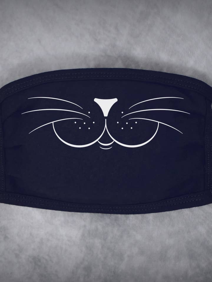Visage de chat - Masque Visage Adulte (Marine Foncé) pour la vente par 24-7 Daddyhood
