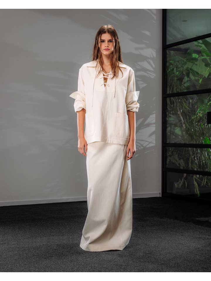 A LINE - Wholesale Skirt - Women's - Cotton-blend maxi skirt2