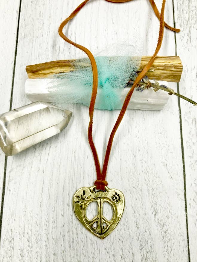 Peace Love pendant for wholesale by Earth Sage Jewelry
