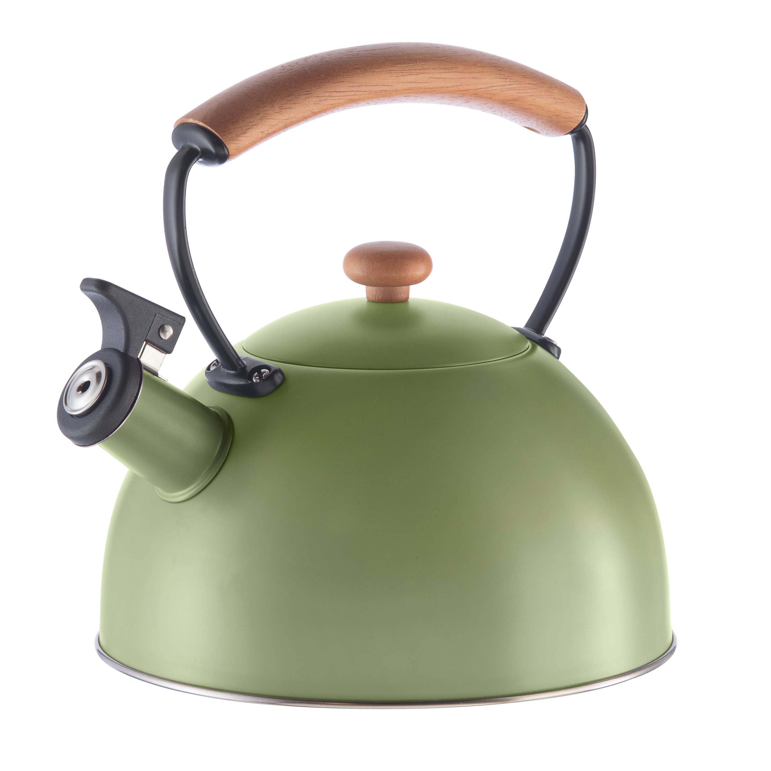 Oggi - Wholesale Kettle - Stovetop Kettle - Steel, Wood Handle, Whistle (1.9lt, 64oz)4