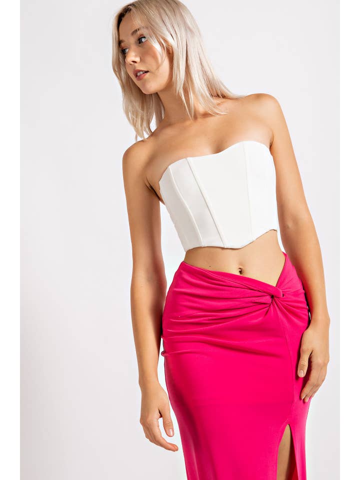 Edit by Nine - Wholesale Corset - Women's - Ct2028 Solid Knit Corset Crop Top14