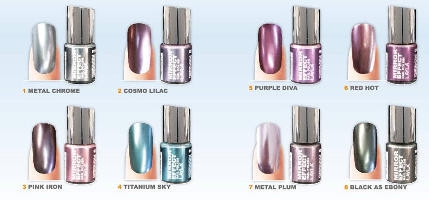 Layla Cosmetics – wholesale Nagellack – Spegeleffekt nagellack med gratis basfil17