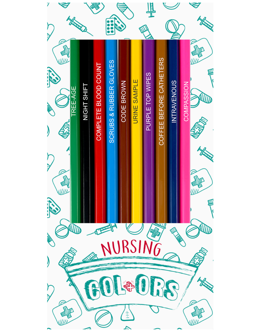 Pop Colors Colored Pencils and Coloring Sheets – wholesale Painting/drawing – Nurse Colors - Nurse Appreciation Colored Pencils8