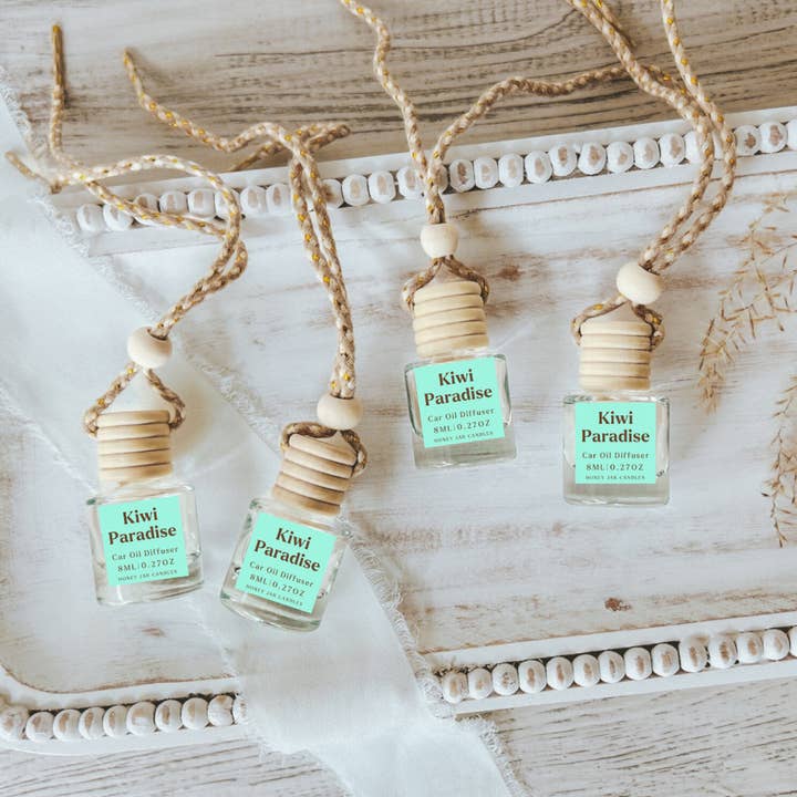 Honey Jar Creations - Wholesale Car Freshener - Unisex - Hanging Car Diffusers | Kiwi Paradise | Made in USA