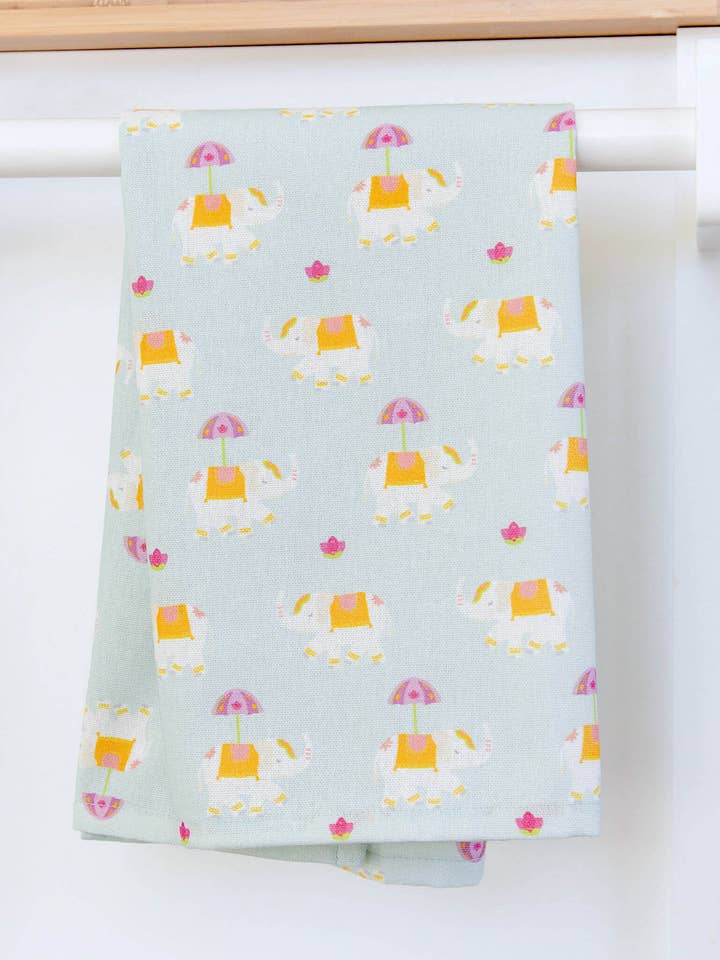 Happy Haathis Festive Tea Towel for wholesale by Pyarful