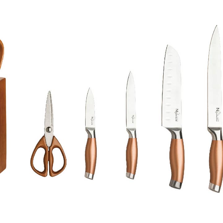 Gourmet Edge - Wholesale Knife Set - 7PC STAINLESS STEEL KNIFE SET WITH DETACHABLE SHARPENER1