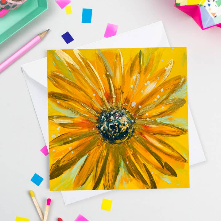 Sunflower Card for wholesale by Georgina Peters Art