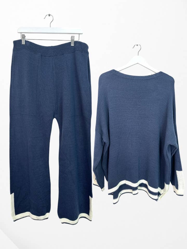 Miss Bold - Wholesale Lounge Set - Women's - Italian Oversized Contrast Trim Knitted Co Ord Set8