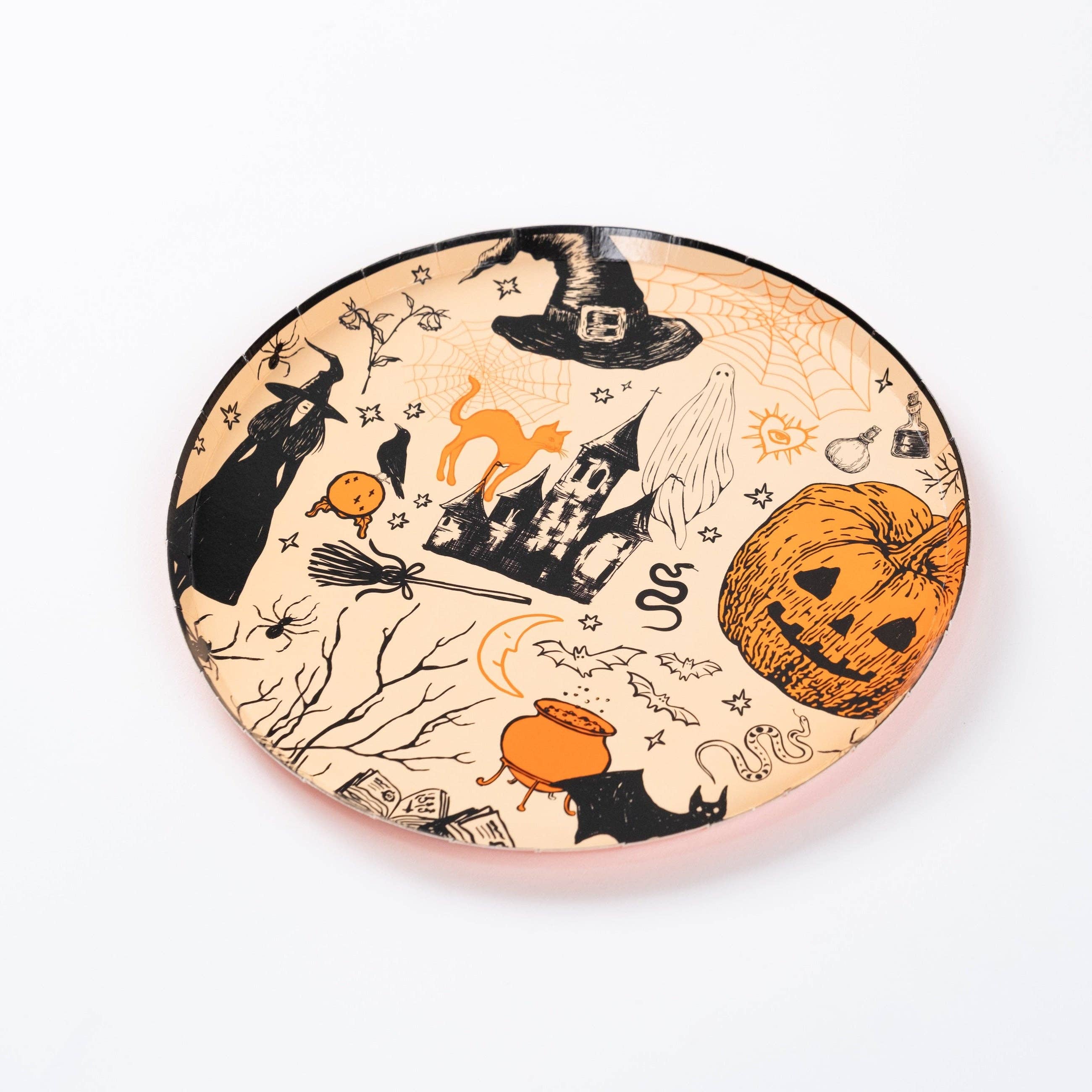 Gatherings by Curated Paperie – wholesale Engångsplatta – HAL25-DP5 Små tallrikar med Halloween-ikoner5