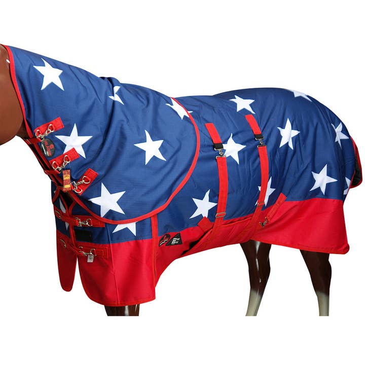 HILASON - Wholesale Horseback Riding Gear - Hilason 1200D Waterproof H. Hood Turnout Blanket Belly Wrap American
