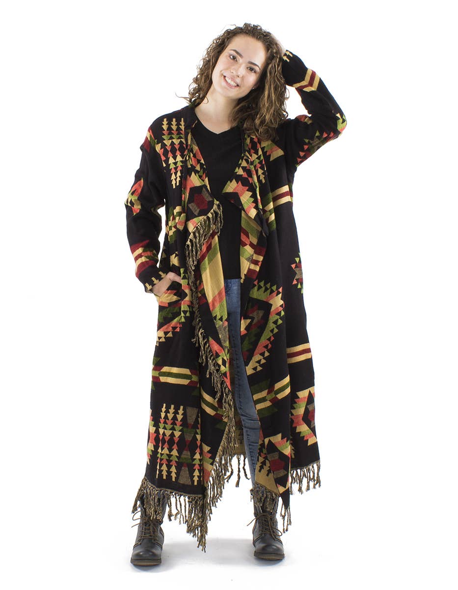 Coline – Engroshandel Jakke - Dame – Lang jakke i amerikansk oprindelsesstil med kvaster6