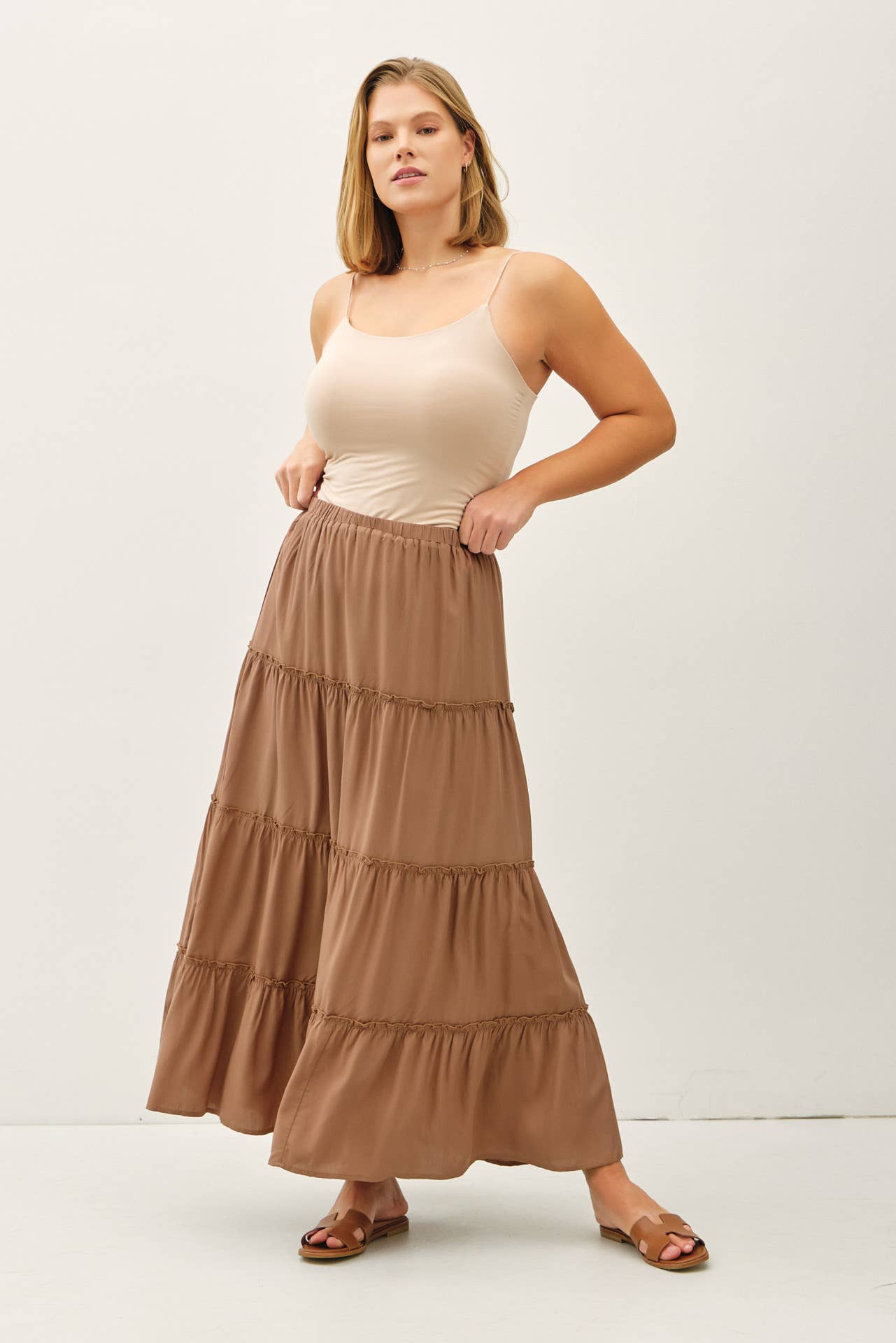 Be Cool - Wholesale Skirt - Women's - PLUS SIZE 4-TIERED MAXI SKIRT9