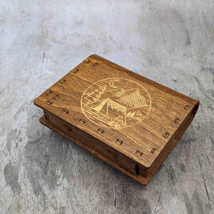 Travel Cribbage Board with Living Hinge - Round Camping for wholesale by MIY Olympia