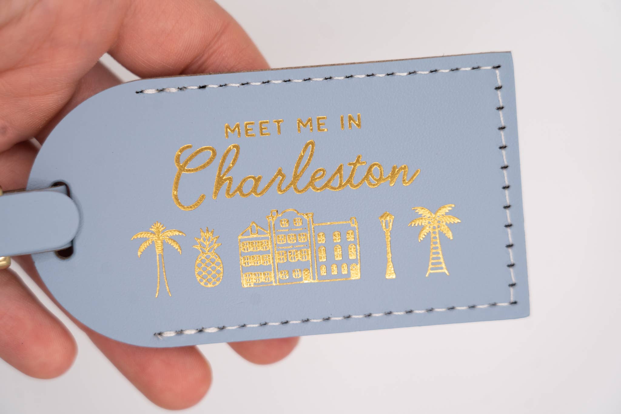Letter + Leather - Wholesale Luggage Tag - Charleston Luggage Tag Wedding Favor or Travel Souvenir Gift7