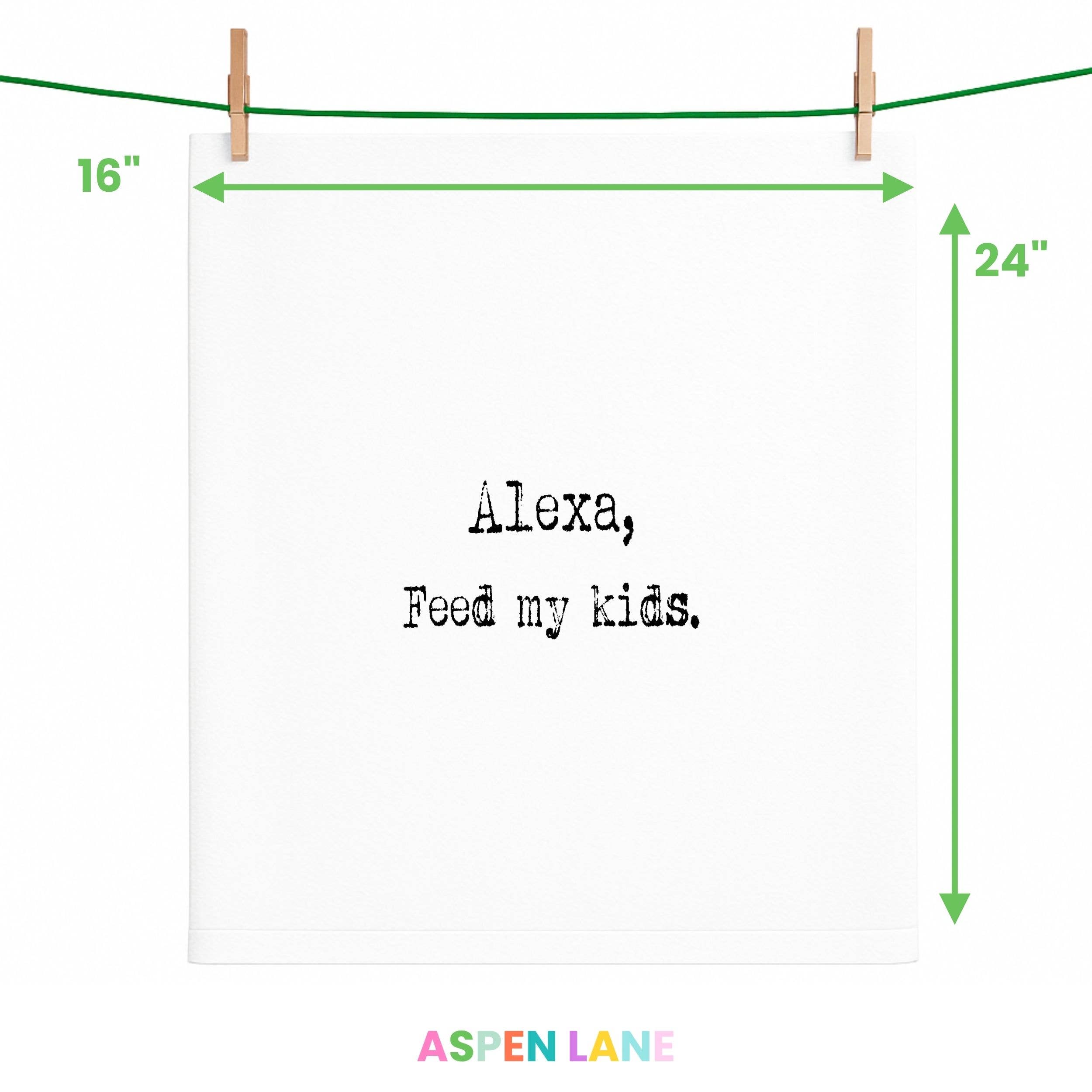 Aspen Lane - Wholesale Tea Towel - Alexa Feed My Kids funny gift towel, flour sack towel6