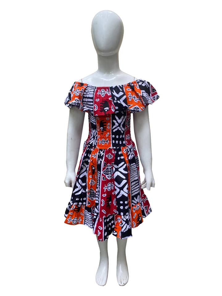 Girls Smocked Dress With Matching Hair Band (Pack of 4 Pieces) for wholesale by Satsuma Wholesale